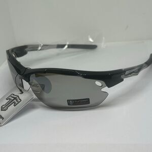 Sport Wrap Semi Rimless Sunglasses Mirrored UV400 Protection Lightweight